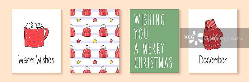 圣诞新年快乐手套图片素材