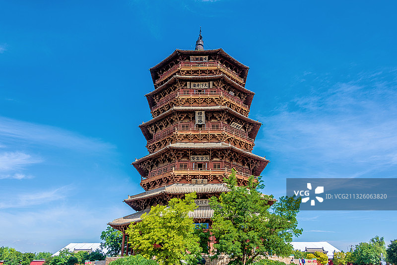 中国山西朔州应县木塔图片素材
