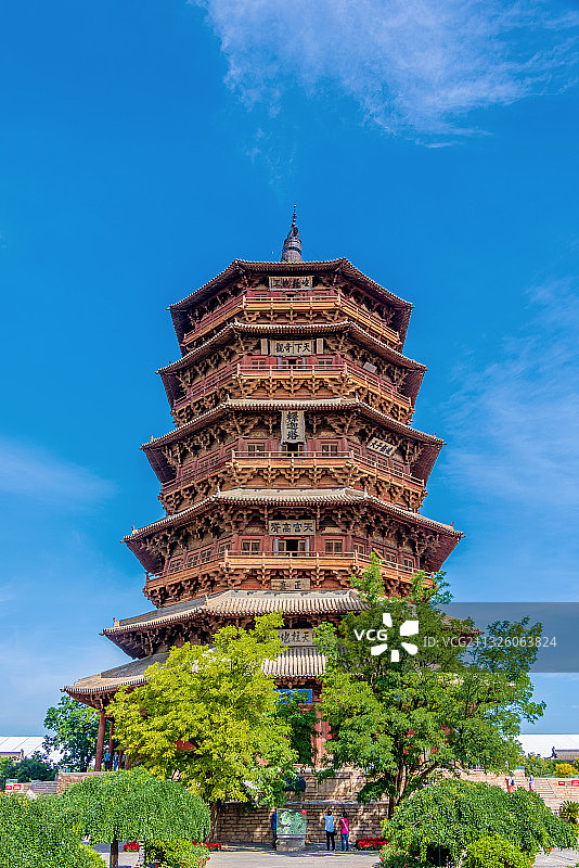 中国山西朔州应县木塔图片素材