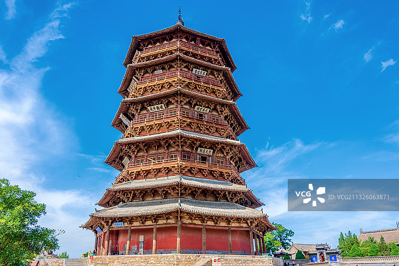 中国山西朔州应县木塔图片素材