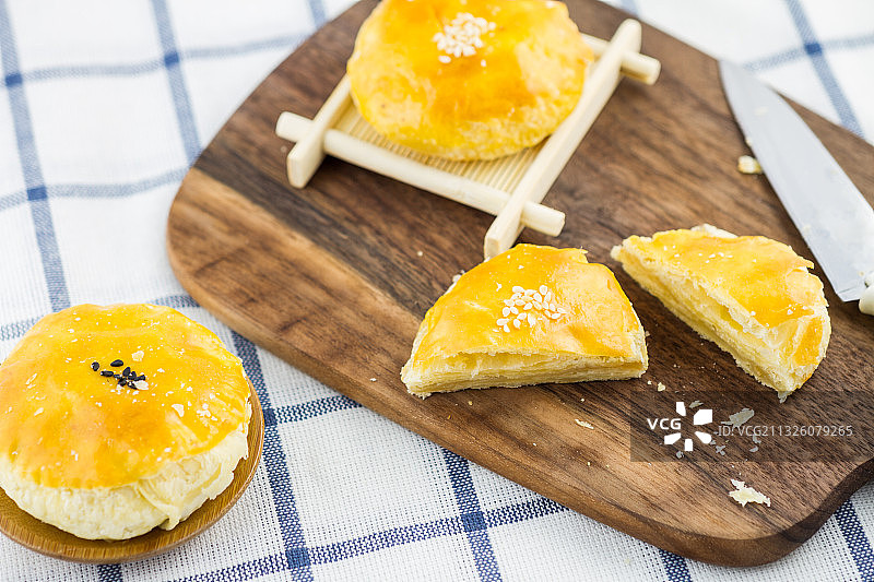 老婆饼特写图片素材