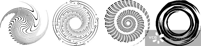 螺旋旋转元素集合图片素材