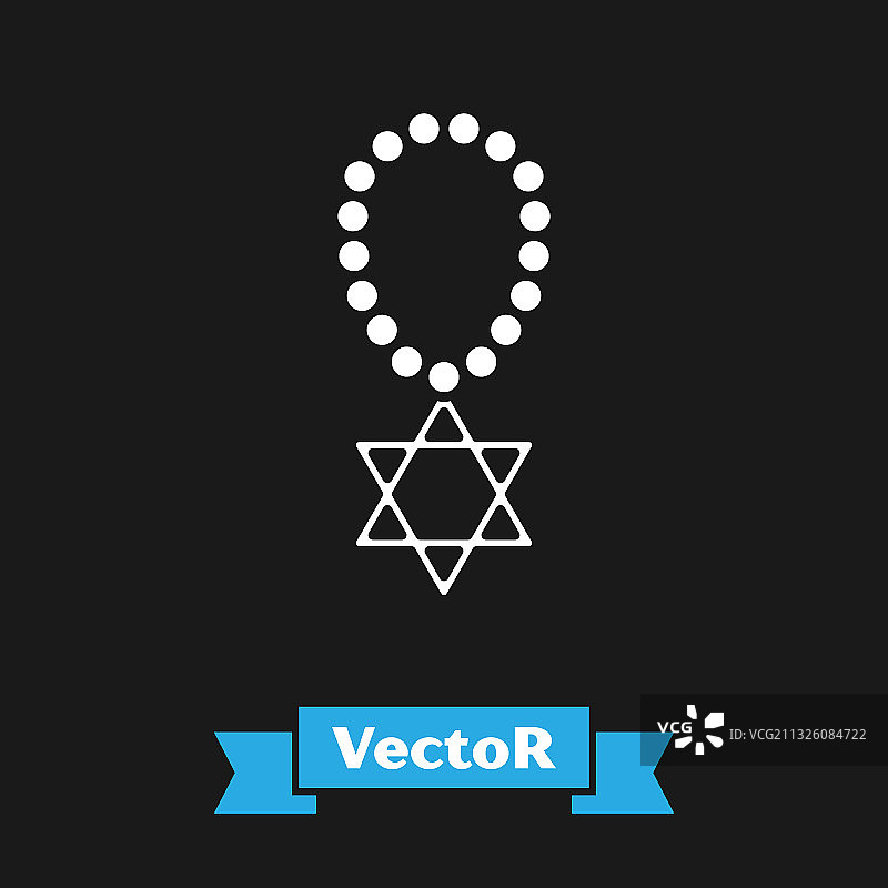 链条上的白色大卫之星项链图标图片素材