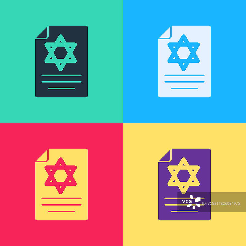 波普艺术风格的律法书卷轴图标图片素材