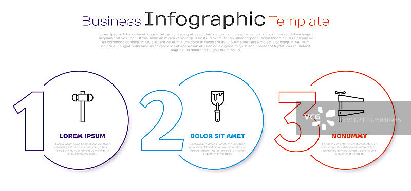 大锤油灰刀夹具工具线稿元素图片素材