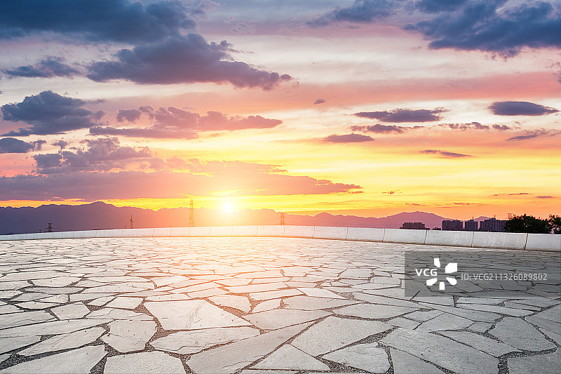 日落广场图片素材