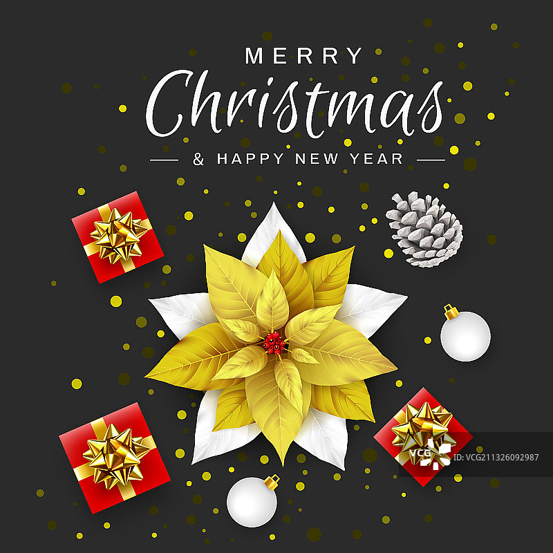 风格化的圣诞快乐新年好图片素材