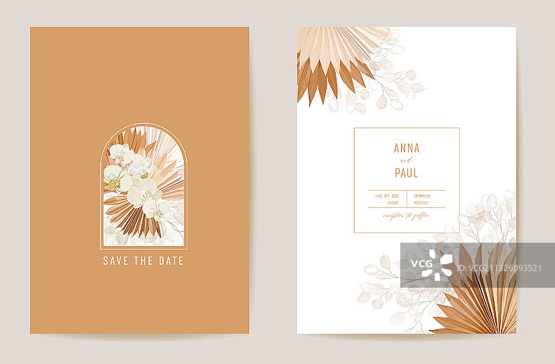 兰花蒲苇草水彩花卉图片素材