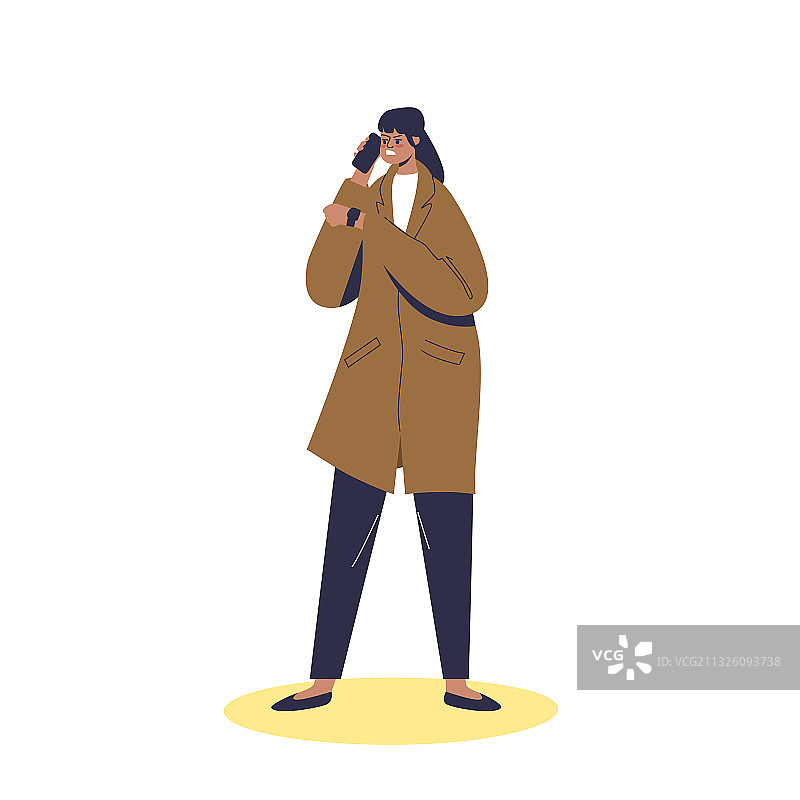 愤怒的女人因迟到而烦躁地等待着图片素材