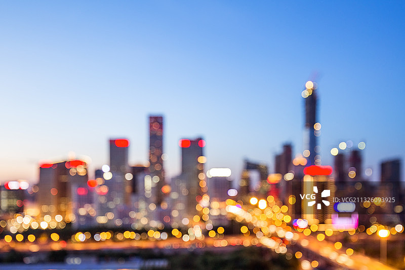 北京城市天际线夜景风光图片素材