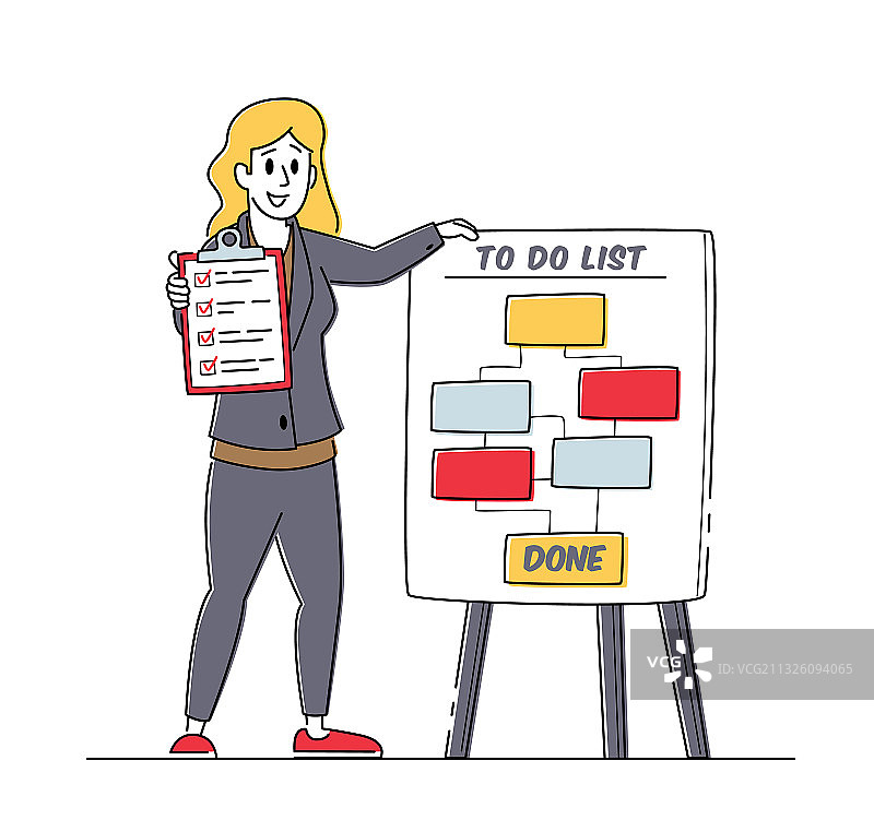 女商人查看待办清单图片素材