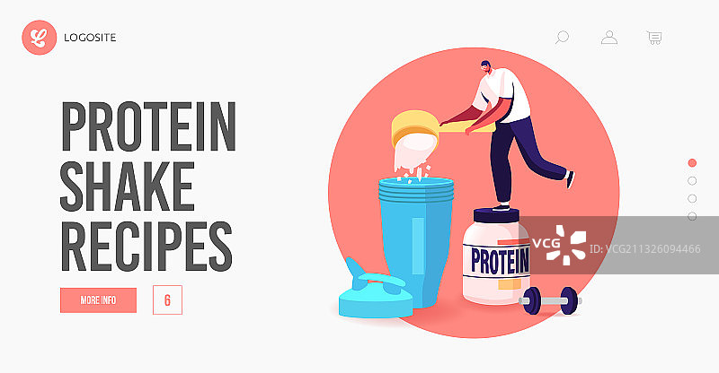 健美食品着陆页模板图片素材