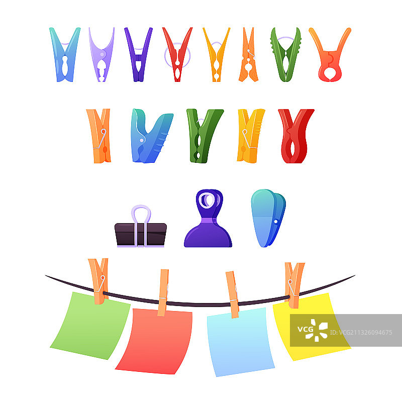 晾衣夹和纸张图片素材