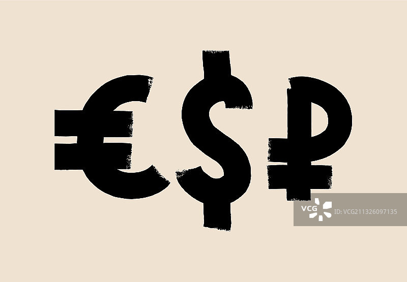 欧元笔刷货币符号图片素材