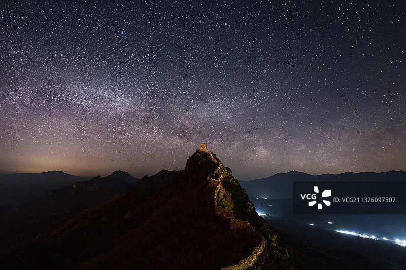 司马台长城星空图片素材