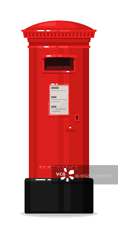 白色背景上的伦敦红色邮筒图片素材