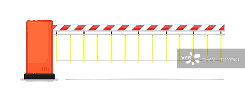 白色背景上的关闭的栅栏门图片素材