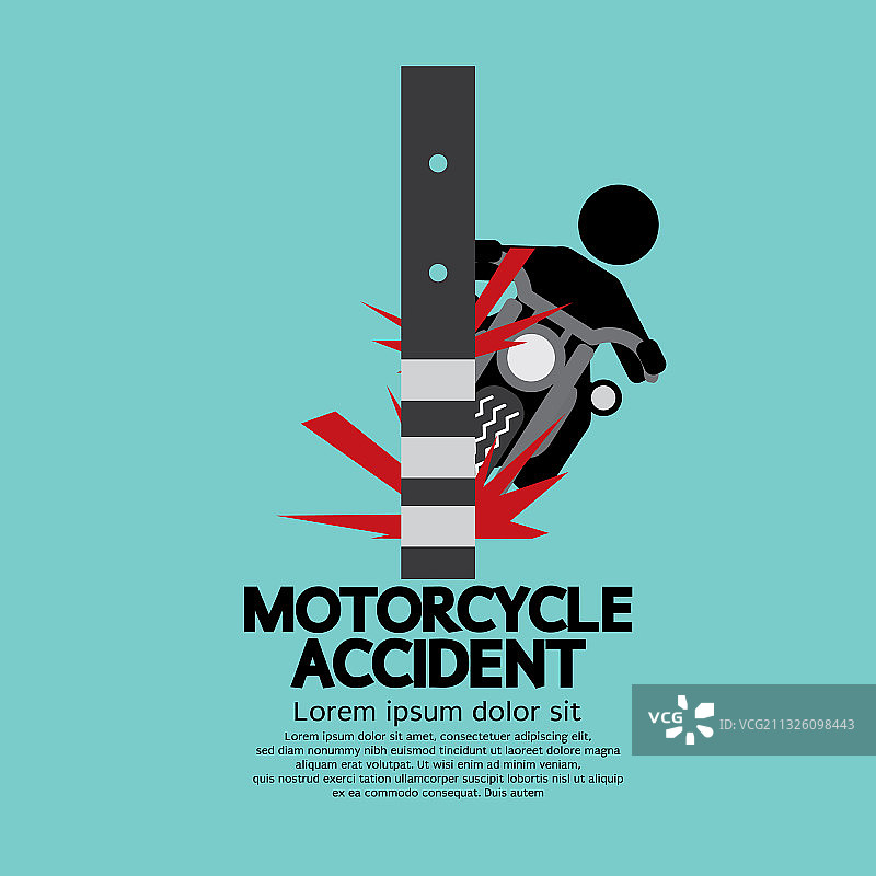 摩托车撞到电线杆事故图片素材