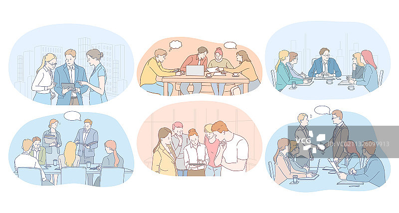 团队合作头脑风暴谈判会议图片素材