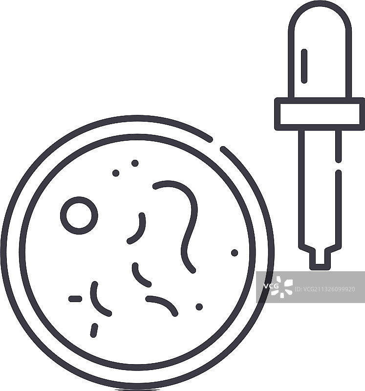 培养皿线性图标图片素材