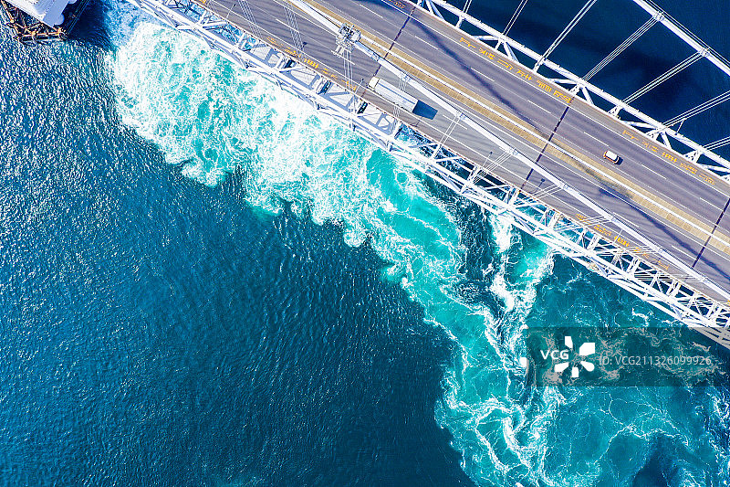 鸣门大桥和大漩涡图片素材