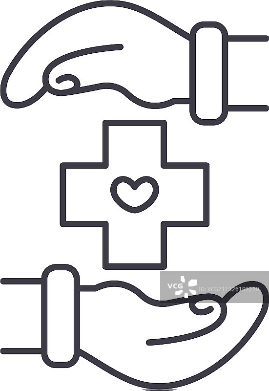 个人健康护理线性图标图片素材