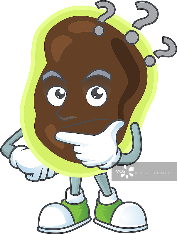 表情困惑的厚壁菌吉祥物设计图片素材