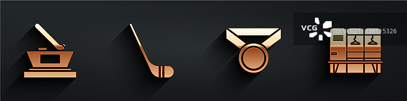 冰球杯冠军与冰球杆合集图片素材