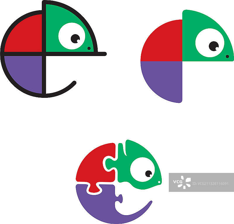 变色龙爬行动物标志设计图片素材