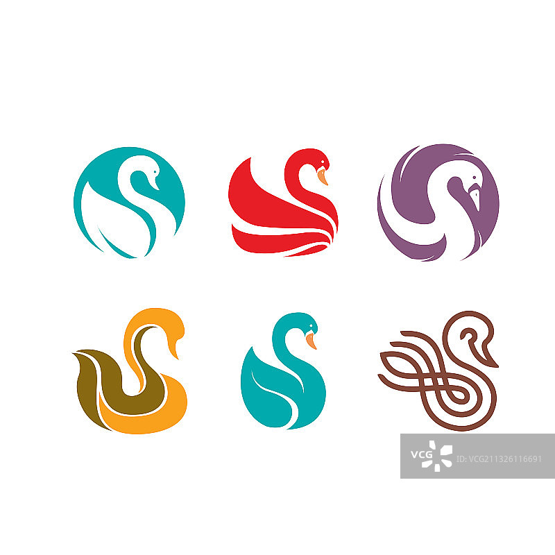 天鹅鸟logo图标设计图片素材