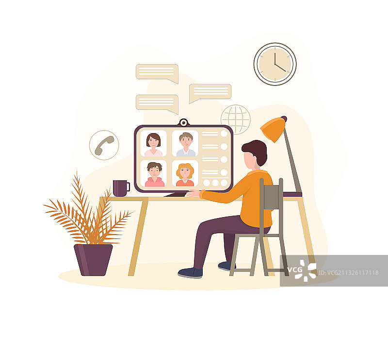 卡通彩色人物与视频图片素材