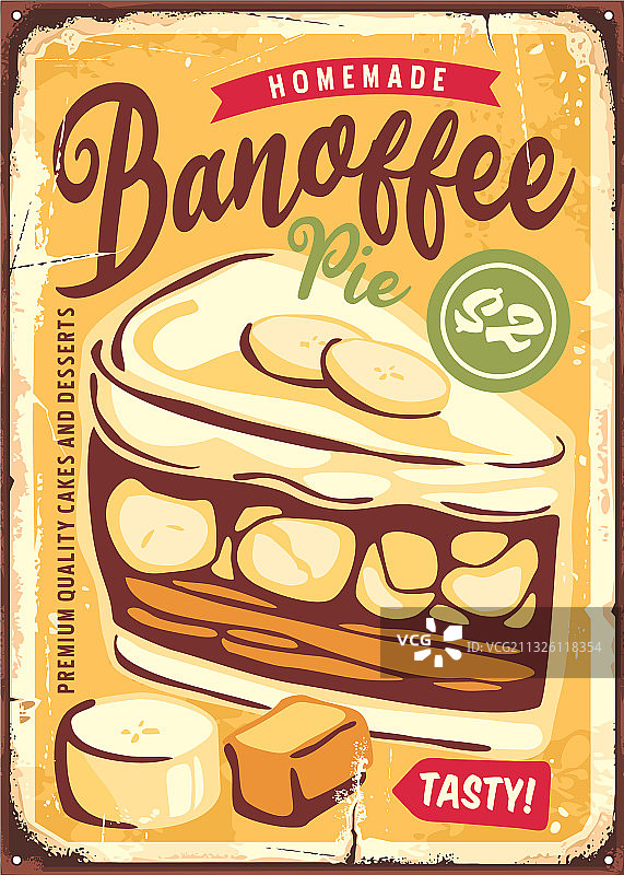 美味的香蕉太妃派蛋糕图片素材