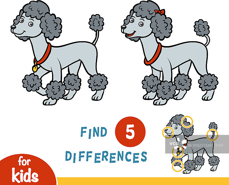 寻找不同：教育游戏贵宾犬图片素材