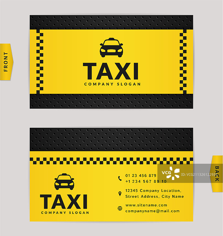 出租车公司名片图片素材