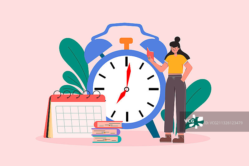 讲究学习效率的主题矢量插画图片素材