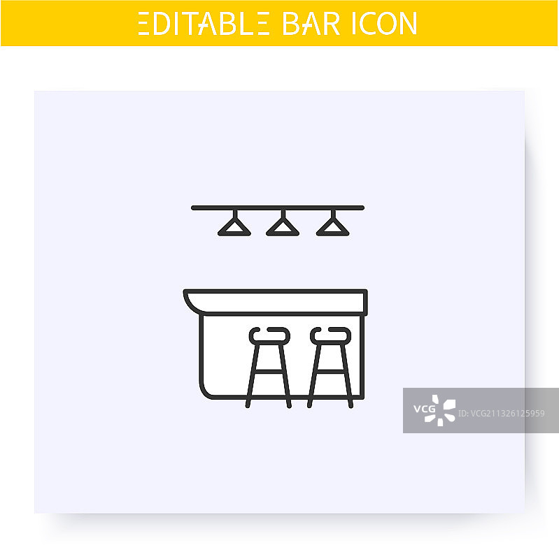 吧台线性图标图片素材