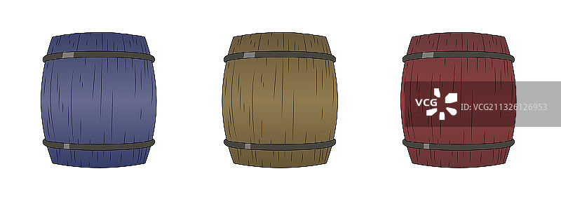 卡通木桶套装图片素材