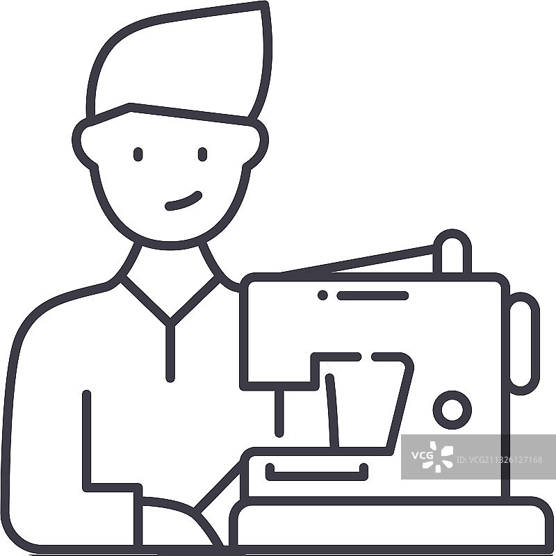 服装设计师线性图标图片素材