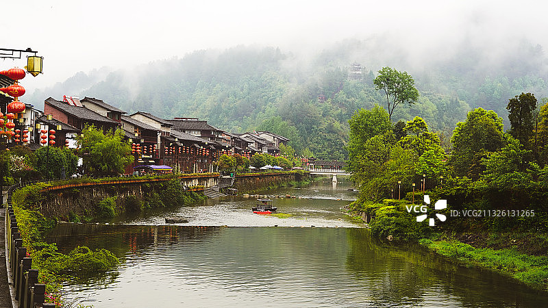 青木川的晨曦1图片素材