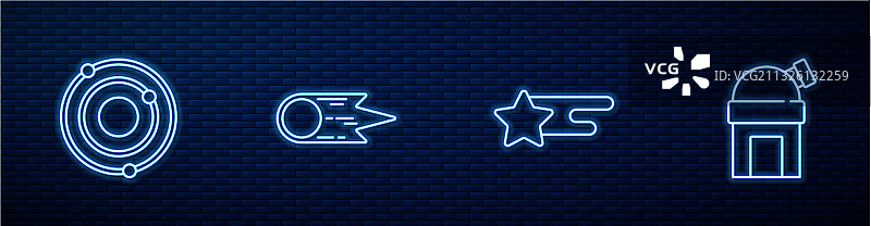 系列流星太阳系彗星坠落图片素材