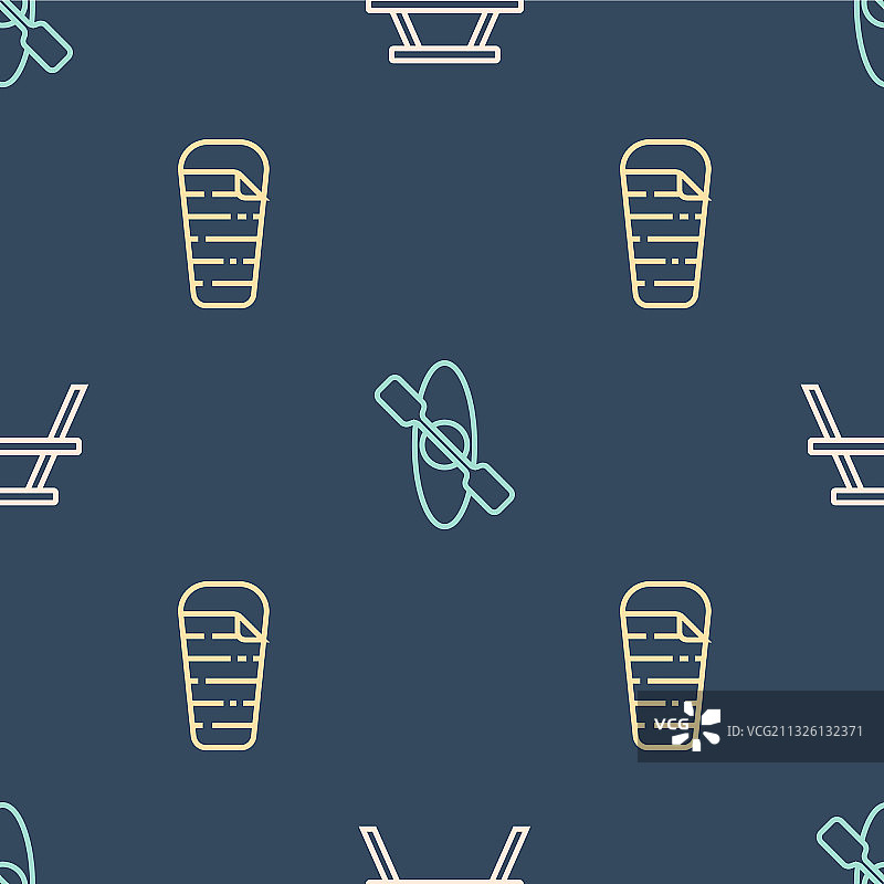 带长椅和睡袋的野餐桌线条icon图片素材