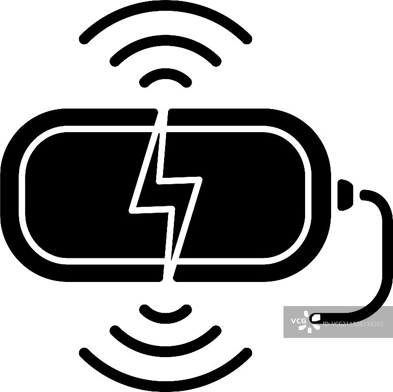 无线充电站黑色字形图标图片素材