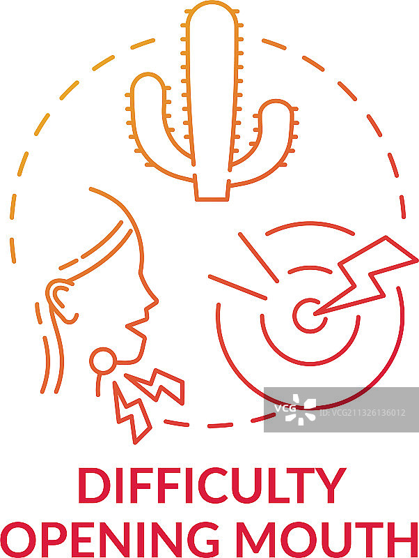难以张开嘴巴概念图标图片素材