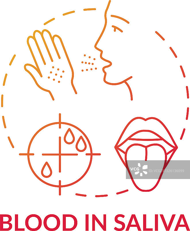 唾液中的血液概念图标图片素材