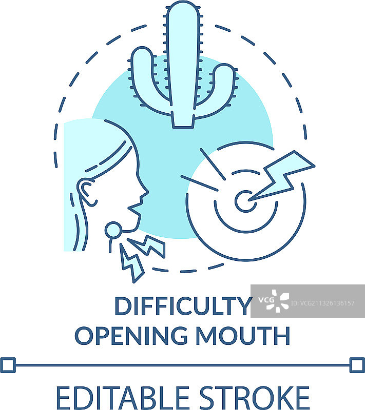 难以张开嘴巴概念图标图片素材