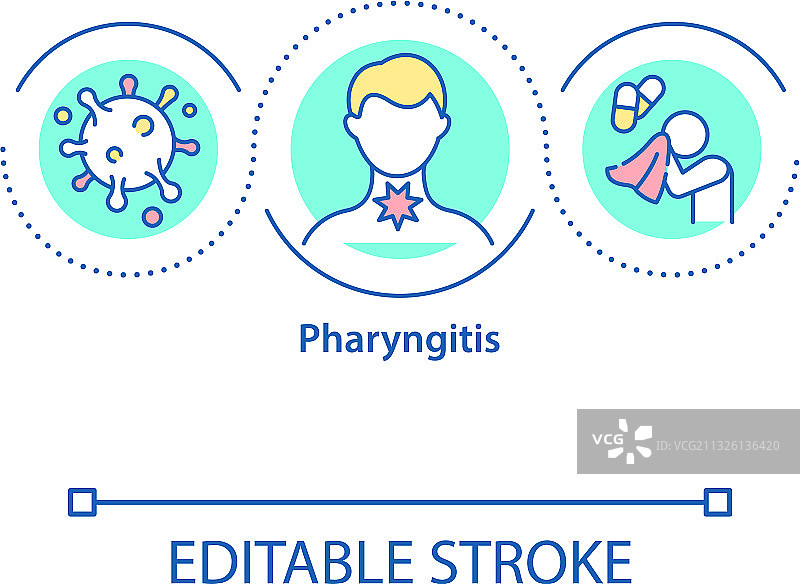 咽炎概念图标图片素材