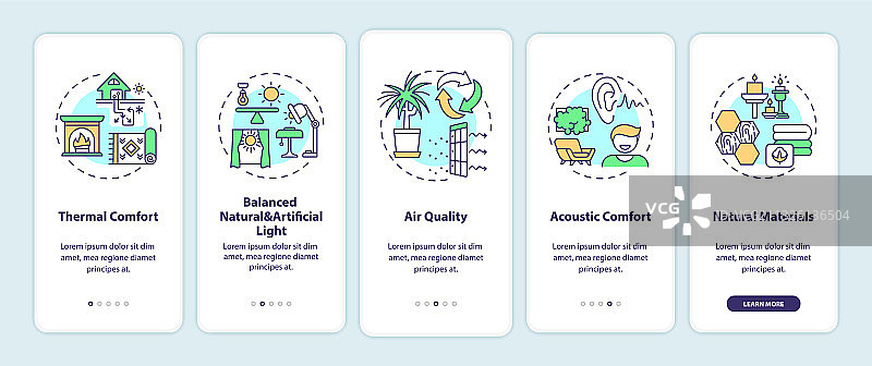 舒适家居引导移动App页面图片素材