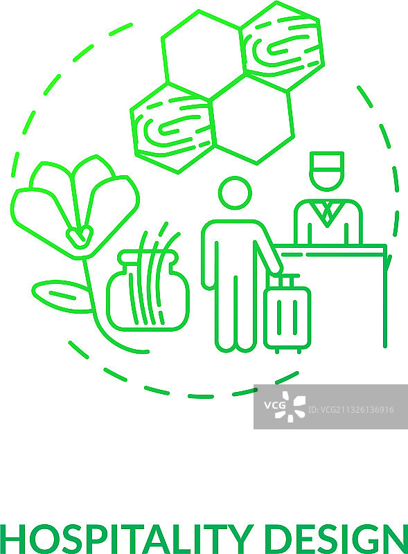 酒店设计绿色概念图标图片素材