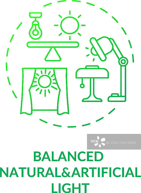 平衡的自然光和人造绿光图片素材