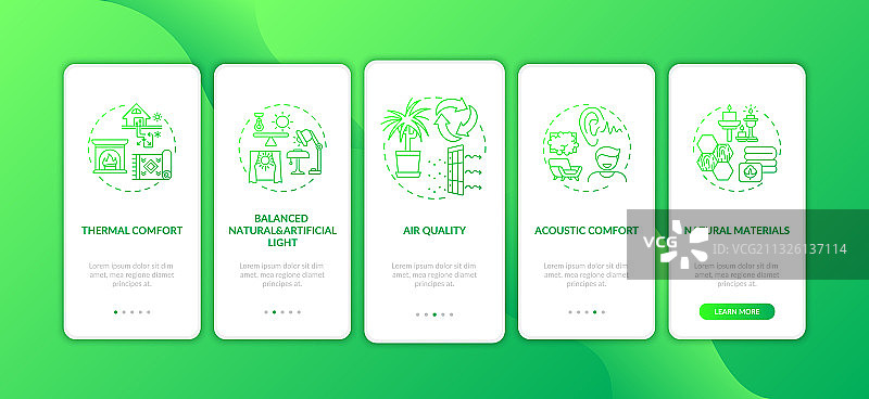 舒适的绿色家居App引导页图片素材